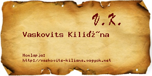 Vaskovits Kiliána névjegykártya